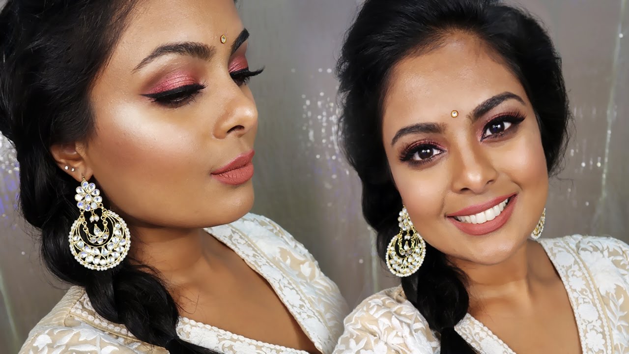 Indian Wedding Guest Makeup Tutorial Metallic Rose Gold