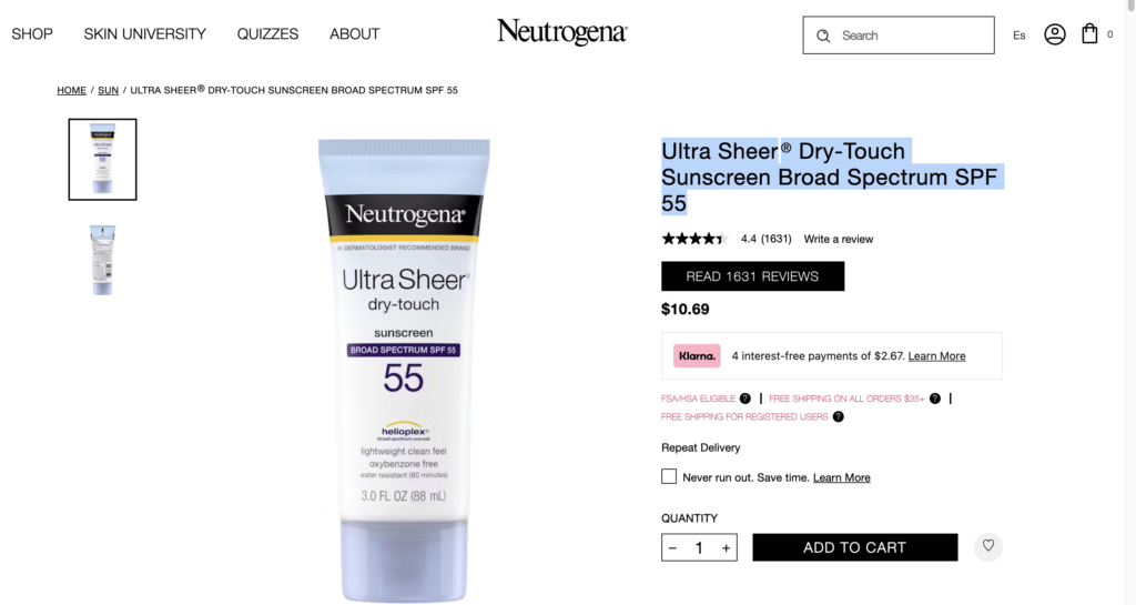 best sunscreens for oily skin - Neutrogena Ultra Sheer Dry-Touch Sunscreen SPF 55